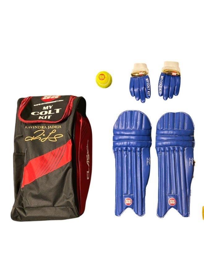 اس اس مجموعة أدوات الكريكيت SS ماي كولت جونيور (إصدار رافيندرا جاديجا) – المقاس 1 | مجموعة بداية للأطفال من عمر 6 إلى 8 سنوات تشمل مضرب، كرة، حقيبة، قفازات الضرب، واقيات الساق - Image 3